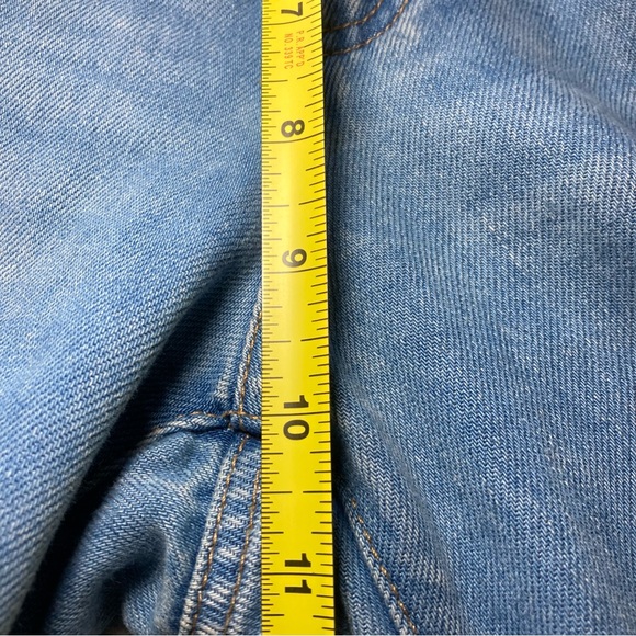 ALICE + OLIVIA Baggy Denim Cargo mid rise Jeans light Blue Wash selvedge Sz 28 - Picture 6 of 9